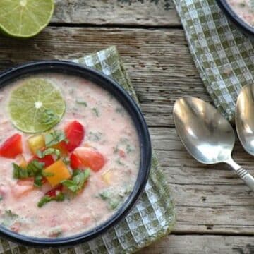 Cold tomato-coconut soup