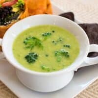 Vegan cream of broccoli soup