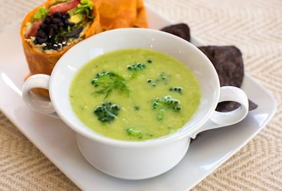 Vegan cream of broccoli soup