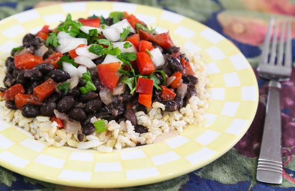 Cuban Inspired Black Beans and Rice recipe