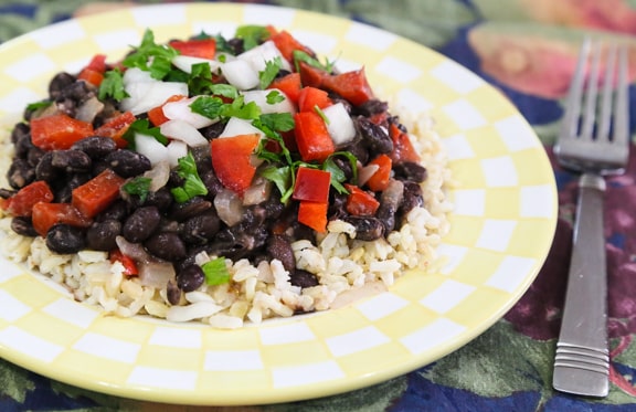 Cuban Inspired Black Beans and Rice