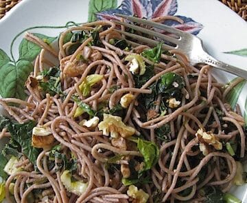 Pasta with Celery, Kale, and Walnut Gremolata