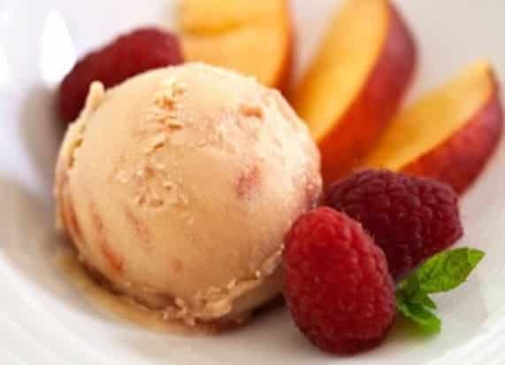 Vegan Peach melba ice cream