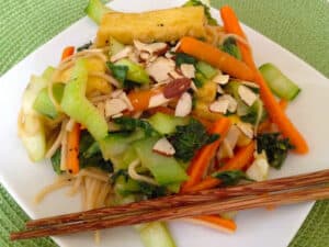 hoisin-glazed bok choy with tofu and soba noodles from Wild About Greens