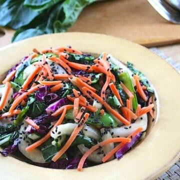 Bok Choy salad with snow peas