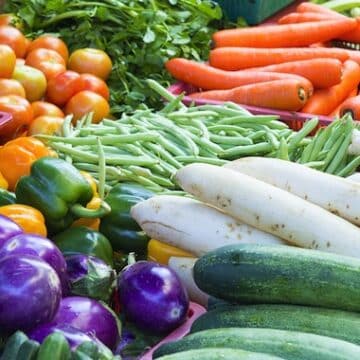 Colorful vegetables at farm market