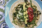 Hummus, cucumber, and avocado wrap Hummus, cucumber, and avocado wrap