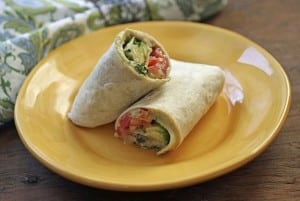 Hummus, cucumber, and avocado wrap2