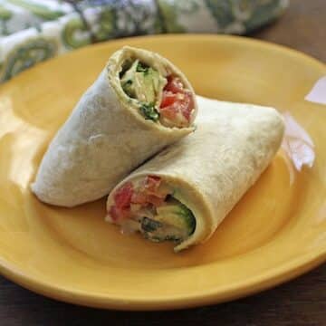 vegan hummus, cucumber, and avocado wraps