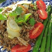 mjeddrah (mujaddarah) Rice and Lentil Pilaf
