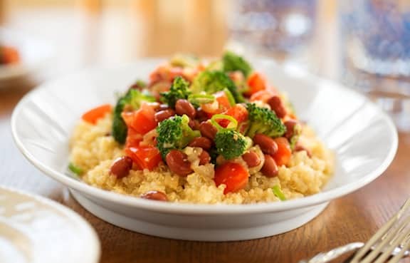 Miso-ginger red beans and broccoli recipe
