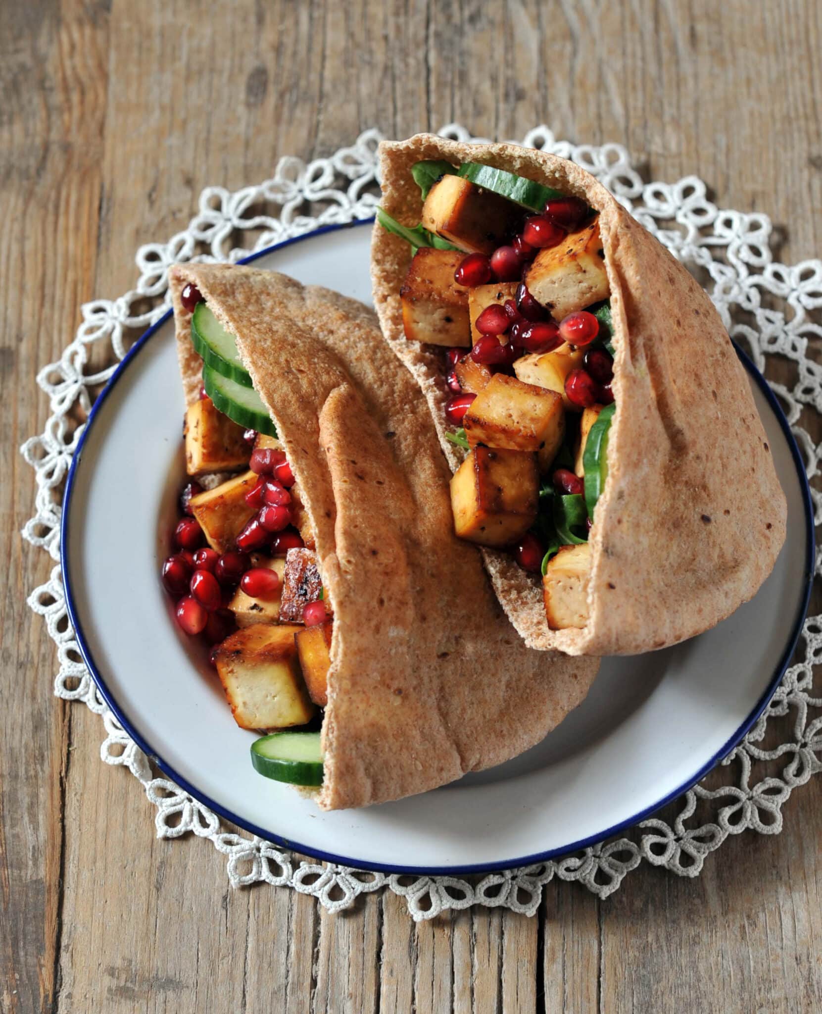 Tofu Pomegranate Pockets