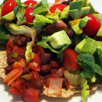 Black bean tostadas