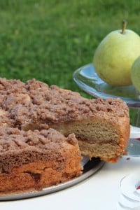 Gluten-free and vegan pear coffee cake