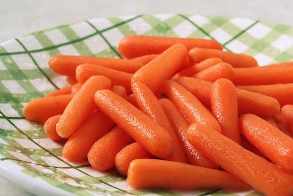 Baby carrots on a plate