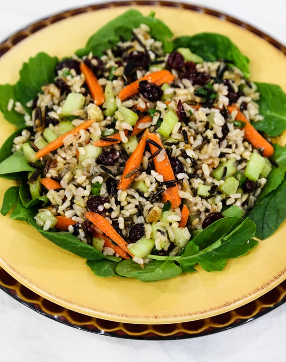 Wild rice salad with cranberries and walnuts recipe