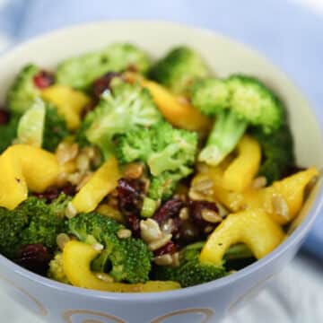 Broccoli Salad with Yellow Peppers and Cranberries