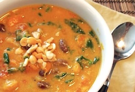 Curried pumpkin-peanut soup