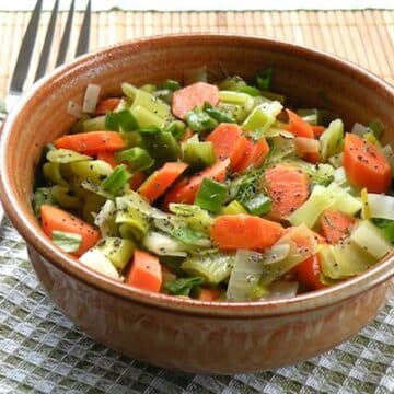 Sautéed leeks and carrots