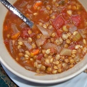 Tomato, Lentil, and Barley Soup