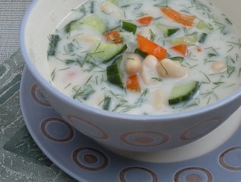 Cold White bean and cucumber soup
