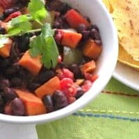 Quick black bean and sweet potato chili recipe