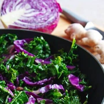 Kale and red cabbage stir-fry recipe