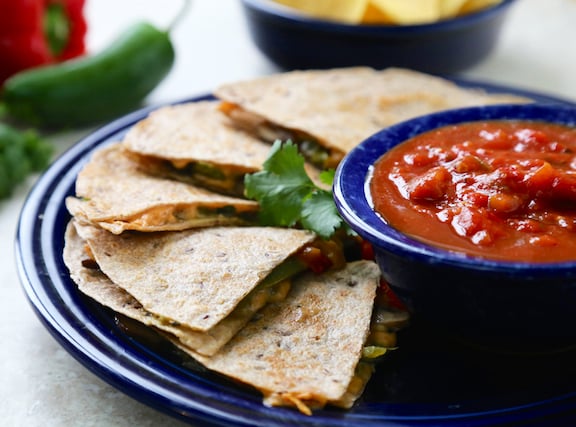 Mushroom and Bell Pepper Quesadillas