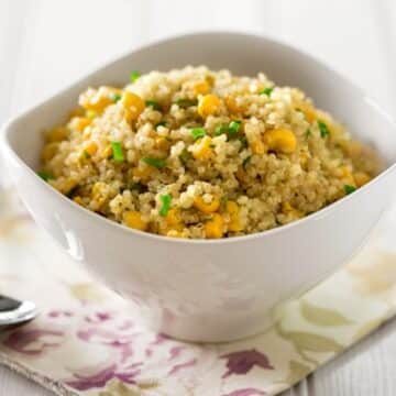 Quinoa pilaf with corn and scallions recipe
