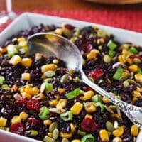 Black Rice with Corn and Cranberries