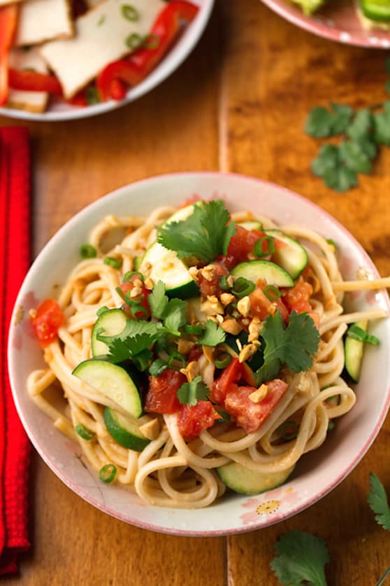 Spicy Asian Peanut Ginger Noodles recipe