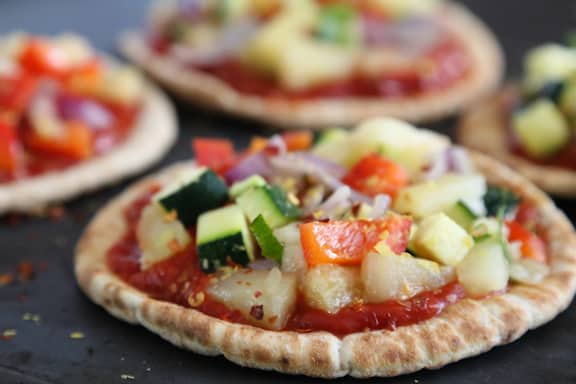 Pineapple Veggie Pita Bread Pizza