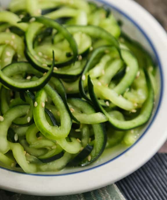 Spiralized Cucumber salad recipe