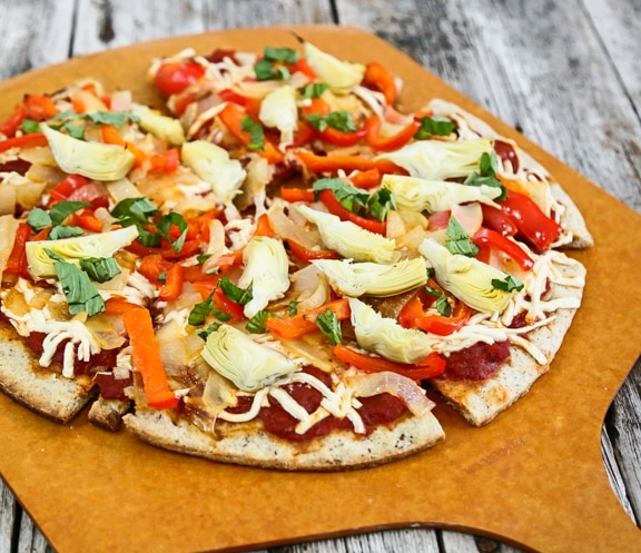 Vegan Onion and Artichoke Pizza recipe