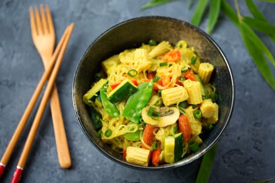 Curried Coconut Bean Thread Noodles