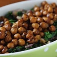 Balsamic chickpeas with mustard greens by Susan Voisin