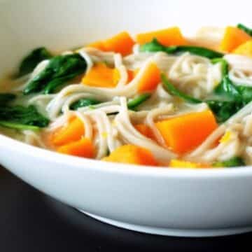 Butternut Squash, spinach, and miso soup