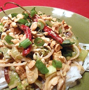 vegan pad thai with spicy peanut sauce by dianne wenz from veggiegirl