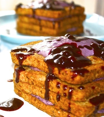 Vegan Berry stuffed french toast by helyn dunn