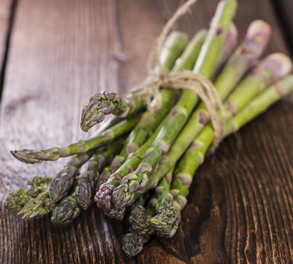 Asparagus on table