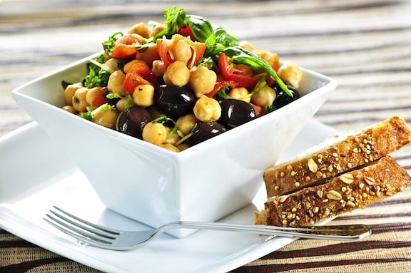 Chickpea tomato olive salad recipe