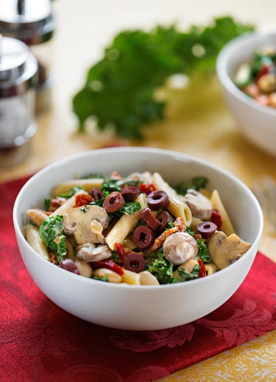 Pasta with Greens and Beans in Creamy Cashew Sauce by Dianne Wenz