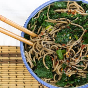 Simple Sesame Soba Noodles with Greens