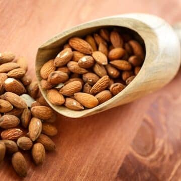 Almonds on table