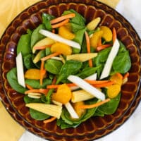 Spinach Baby Corn Salad with oranges