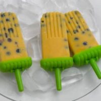 Mango and blueberry ice pops