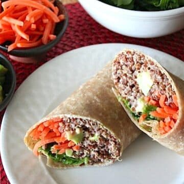 Asian flavored quinoa wraps