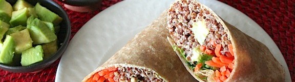 Asian flavored quinoa wraps