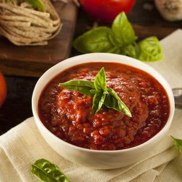 Homemade marinara sauce with fresh tomatoes