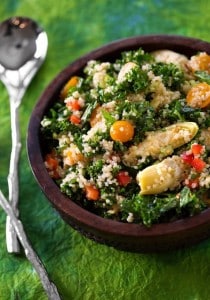 Quinoa, kale, and artichoke salad